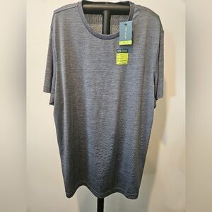 TEK GEAR NWT MEN'S DRY TECH  MARLED GREY  UPF 25+ SWEAT WICKING SS TEE SIZE XL